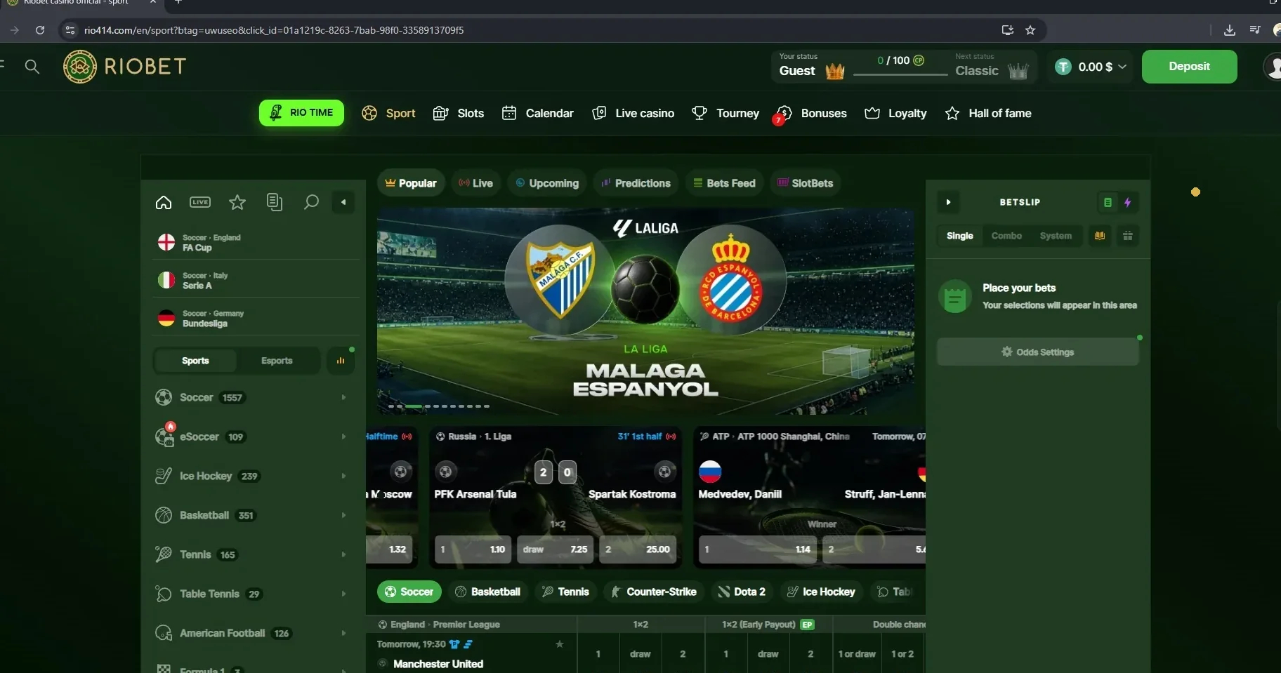 Riobet kladionica sa La Ligom, mečevima uživo i listom sportova